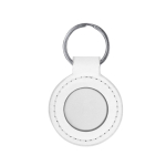 Porta-chaves metálico com revestimento de PU com placa metálica cor branco primeira vista