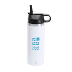 Garrafa de aço inoxidável reciclado antifugas com palhinha 500ml vista principal