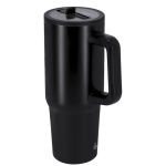 Garrafa térmica de aço inoxidável com pega 870 ml cor preto primeira vista