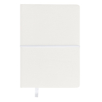 Caderno de couro sintético bloco de notas interior folhas pautadas A6 cor branco primeira vista