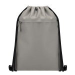 Mochila de cordão de rPET e PU com bolso frontal quinta vista