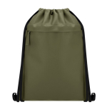 Mochila de cordão de rPET e PU com bolso frontal sexta vista