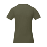 T-shirt manga curta de algodão para mulher 160 g/m2 Elevate Life cor verde oliva segunda vista traseira