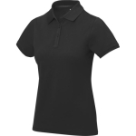Polo manga curta algodão piqué para mulher 200 g/m2 Elevate Life cor preto