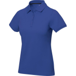 Polo manga curta algodão piqué para mulher 200 g/m2 Elevate Life cor azul