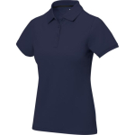 Polo manga curta algodão piqué para mulher 200 g/m2 Elevate Life cor azul-marinho