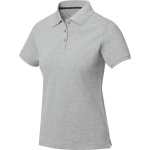 Polo manga curta algodão piqué para mulher 200 g/m2 Elevate Life cor cinzento-claro mesclado