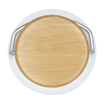 Garrafa de aço inoxidável de parede simples e tampa com bambu 550 ml terceira vista frontal