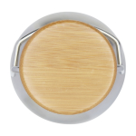 Garrafa de aço inoxidável de parede simples e tampa com bambu 550 ml terceira vista frontal