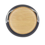 Garrafa de aço inoxidável de parede simples e tampa com bambu 550 ml terceira vista frontal