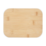 Lancheira de vidro com tampa de bambu e vedante de silicone 1 L cor verde pastel segunda vista frontal