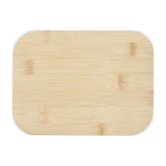 Lancheira de vidro com tampa de bambu e vedante de silicone 1 L segunda vista frontal