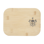 Lancheira de vidro com tampa de bambu e vedante de silicone 1 L vista impressão tampografia