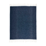 Manta extra macia e quente de poliéster reciclado 125 x 150 cm cor azul-escuro terceira vista frontal
