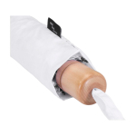 Guarda-chuva manual rPET 21'', poliéster pongee, punho de madeira Ø99 cor branco vista detalhe 1