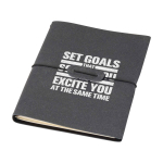 Caderno recarregável com capa de plástico reciclado e dois blocos A5 cor cinzento vista impressão serigrafia