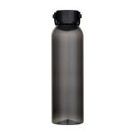 Garrafa de plástico reciclado com pega de silicone na tampa 630 ml cor preto segunda vista frontal