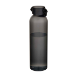 Garrafa de plástico reciclado com pega de silicone na tampa 630 ml cor preto segunda vista