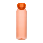Garrafa de plástico reciclado com pega de silicone na tampa 630 ml cor cor-de-laranja segunda vista frontal