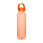 Garrafa de plástico reciclado com pega de silicone na tampa 630 ml cor cor-de-laranja