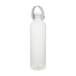 Garrafa de plástico reciclado com pega de silicone na tampa 630 ml cor transparente