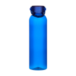 Garrafa de plástico reciclado com pega de silicone na tampa 630 ml cor azul real segunda vista frontal