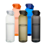 Garrafa de plástico reciclado com pega de silicone na tampa 630 ml cor azul real segunda vista várias cores