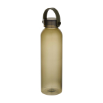 Garrafa de plástico reciclado com pega de silicone na tampa 630 ml cor verde-escuro