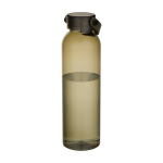 Garrafa de plástico reciclado com pega de silicone na tampa 630 ml cor verde-escuro segunda vista