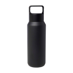 Garrafa de aço inox reciclado apta para bebidas gaseificadas 600 ml cor preto segunda vista frontal