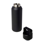 Garrafa de aço inox reciclado apta para bebidas gaseificadas 600 ml cor preto segunda vista