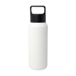 Garrafa de aço inox reciclado apta para bebidas gaseificadas 600 ml cor branco segunda vista traseira