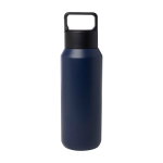 Garrafa de aço inox reciclado apta para bebidas gaseificadas 600 ml cor azul-marinho segunda vista traseira