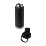 Garrafa ecológica de parede dupla com tampa de rosca antigotas 700 ml cor preto segunda vista