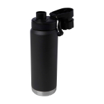 Garrafa ecológica de parede dupla com tampa de rosca antigotas 700 ml cor preto terceira vista