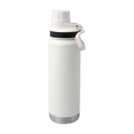 Garrafa ecológica de parede dupla com tampa de rosca antigotas 700 ml cor branco segunda vista frontal