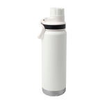 Garrafa ecológica de parede dupla com tampa de rosca antigotas 700 ml cor branco segunda vista traseira