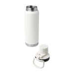 Garrafa ecológica de parede dupla com tampa de rosca antigotas 700 ml cor branco segunda vista