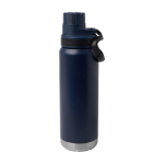 Garrafa ecológica de parede dupla com tampa de rosca antigotas 700 ml cor azul-marinho segunda vista frontal