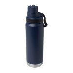 Garrafa ecológica de parede dupla com tampa de rosca antigotas 700 ml cor azul-marinho
