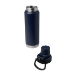 Garrafa ecológica de parede dupla com tampa de rosca antigotas 700 ml cor azul-marinho segunda vista