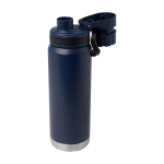 Garrafa ecológica de parede dupla com tampa de rosca antigotas 700 ml cor azul-marinho terceira vista