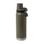 Garrafa ecológica de parede dupla com tampa de rosca antigotas 700 ml cor verde-escuro segunda vista frontal