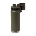 Garrafa ecológica de parede dupla com tampa de rosca antigotas 700 ml cor verde-escuro terceira vista