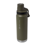 Garrafa ecológica de parede dupla com tampa de rosca antigotas 700 ml cor verde-escuro vista impressa logo 2