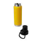 Garrafa ecológica de parede dupla com tampa de rosca antigotas 700 ml cor amarelo-escuro segunda vista