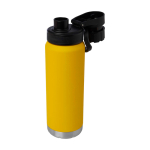 Garrafa ecológica de parede dupla com tampa de rosca antigotas 700 ml cor amarelo-escuro terceira vista