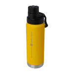Garrafa ecológica de parede dupla com tampa de rosca antigotas 700 ml cor amarelo-escuro vista impressa logo 2