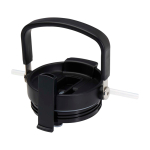 Copo de aço inoxidável reciclado com tampa de função dupla 900 ml cor preto vista detalhe 1