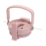 Copo de aço inoxidável reciclado com tampa de função dupla 900 ml cor rosa pastel vista detalhe 1